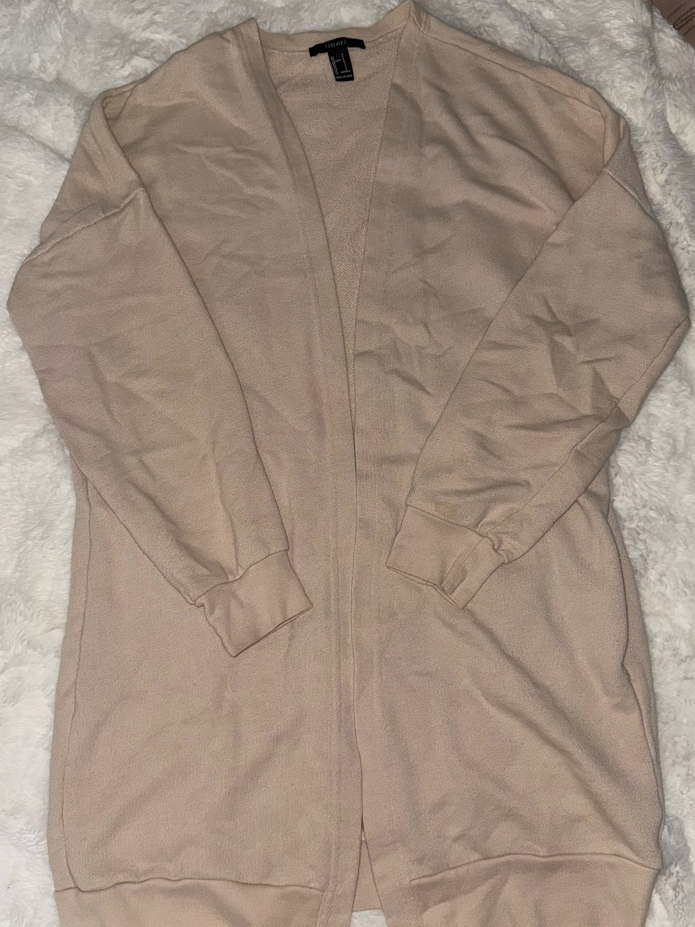 Forever 21 Beige Open-Front Cardigan